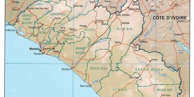 Anzeigen der geographischen Karte von Liberia