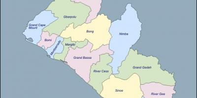 Karte von Liberia Landkreise