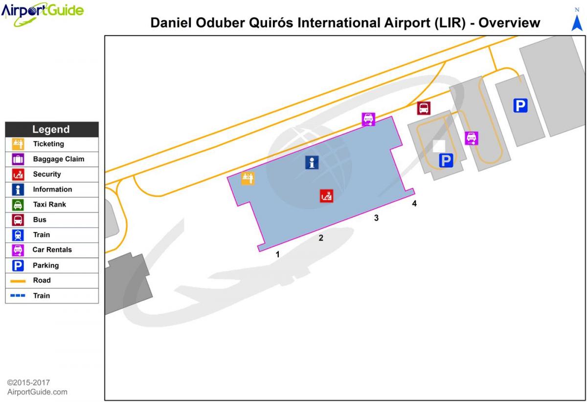 Karte von Liberia Flughafen-terminal